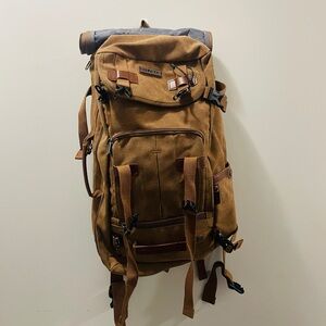 Tan Adventure Carry On Duffel Backpack for Men